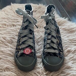 Women’s Camouflage High-Top Wedge Sneakers - *NEVER WORN*
